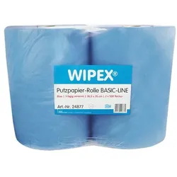 WIPEX Putzpapier-Rolle »BASIC-Line« 3-lagig blau 2x 500 Blatt blau, 36.5 cm