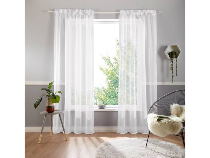Gardine GOODPRODUCT Ari Gr. 2, weiss (weiß), B:140cm H:175cm, Voile, Polyester, Gardinen, Gardine, Bestseller mit 4,5-Sterne-Bewertung
