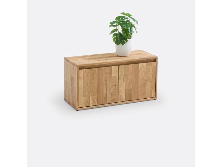 LA REDOUTE Module de rangement 2 portes chêne massif, Edgar Beige Chêne
