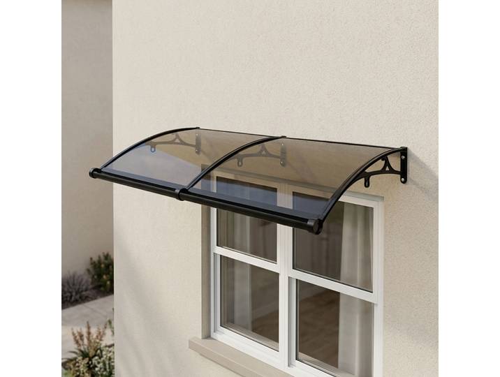 Auvent transparent pour porte d'entrée 200×60cm, abri de pluie arqué pour toit de maison, balcon, cour, garage
