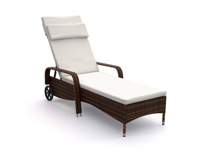 Liegestuhl Rattan MAYA braun