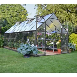 Palram - Canopia Aluminium Gewächshaus Balance 816 | Anthrazit | 487x244x229 cm - Anthrazit
