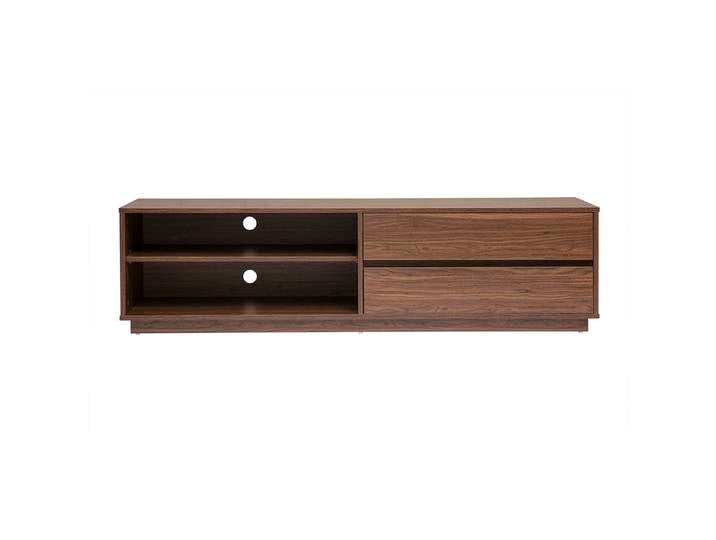 Meuble TV finition bois foncé noyer 2 tiroirs L160 cm MADERO