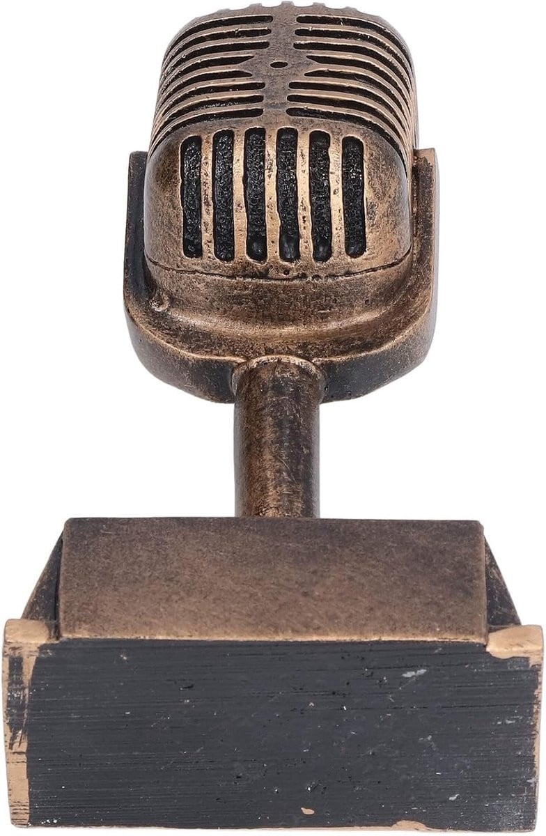 Retro Microfoon Trofee - Vintage Resin Microfoon Decoratie voor op Tafel