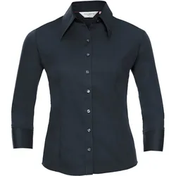 Russell Collection Körperbetonte Tencel® Bluse - 3/4 Arm, navy, M