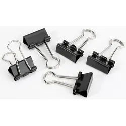 Gowi Foldbackklammern schwarz 1,9 cm, 12 St.