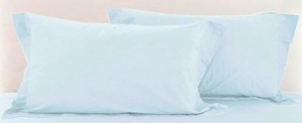 Set van 2 lichtblauwe kussenslopen van katoen voor optimaal slaapcomfort