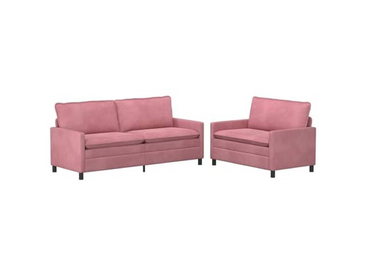Makastle Sofa Couch 2er Set Rosa Samt