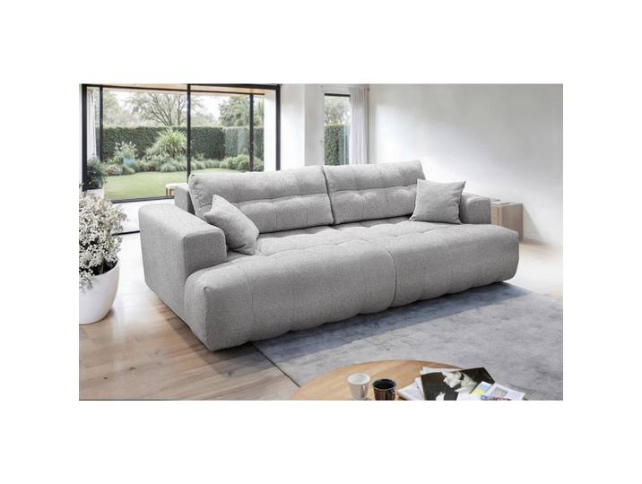 Mid.you Bigsofa Tino, Greige, Kunststoff, teilmassiv, Füllung: Schaumstoffflocken,Schaumstoffflocken, 279x90x137 cm, Stoffauswahl, Rücken echt, Armteil links, Armteil rechts, Wohnzimmer, Sofas & Couches, Sofassofas