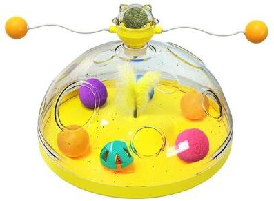 Inspire Essentials Interactive Cat Puzzle Toy With Spinning Track Balls And Feather Teaser 4
