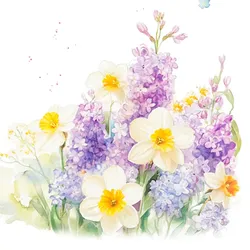 ti-flair 20 Servietten Papier 33x33cm 3-lagig - hochwertige Einweg Papierservietten Gastroservietten Frühlingsservietten Motivservietten mit Blüten