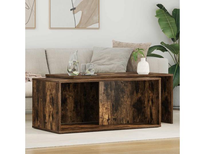 vidaXL Kaffeetisch Set 2 stk. Räuchereiche 90 x 48 x 40 cm
