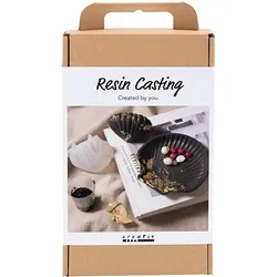 Creativ Company Bastelset Modellieren Schale Muschel, Schwarz, Gold