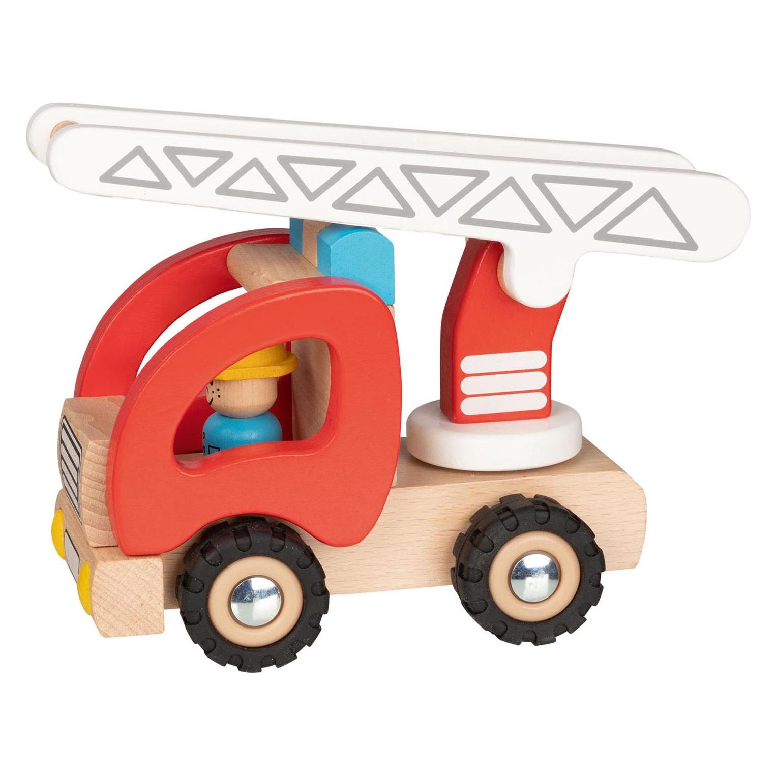 Goki Holz Feuerwehr Feuerwehr Leiterwagen (55789)
