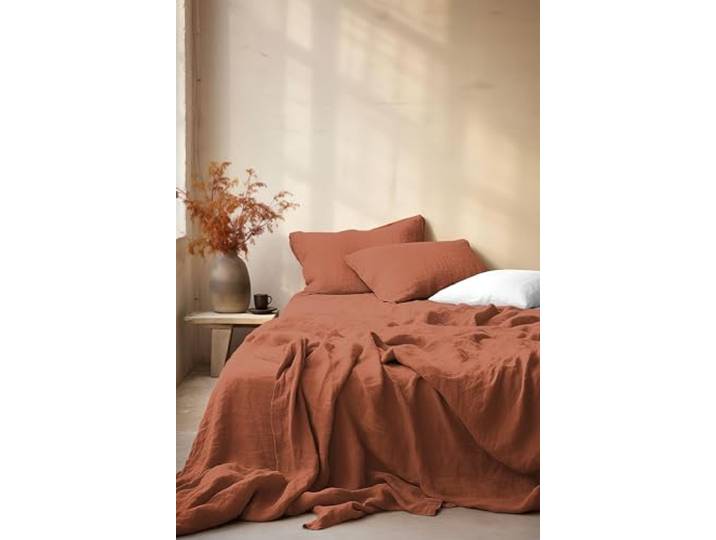 Parure de Couette Gaze de Coton – Le Clos des Songes – Linge de Lit Doux\, Léger et Respirant (Rouge\, 240x260 cm)