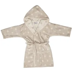 framsohn Kinderbademantel 'Organic Stars' mit Kapuze Beige (Größe: 164)