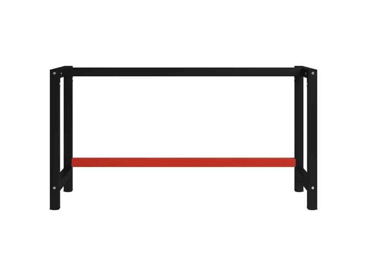 Soldes saison Cadre de banc de travail Métal 150x57x79 cm Noir et rouge - Stabilité - résistance à l'humidité_FR61844