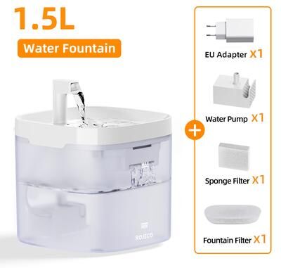 Modern Home Fixes Pet Water Dispenser For Cats Dog Drinking Purifier Smart Cat Water Fountain Automatic, Fountain With Recirculate Filters basic Set 1.5l