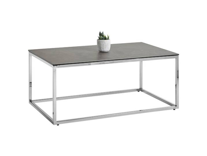 Novel Couchtisch, Grau, Chrom, Metall, Glas, Keramik, rechteckig, eckig, 60x42x100 cm, Wohnzimmer, Wohnzimmertische, Couchtische, Couchtische Glas