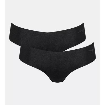 Slip SLOGGI "ZERO Modal 2.0 Hipster 2P", Damen, Gr. L, schwarz, Single Jersey, Obermaterial: 82% Modal, 18% Elasthan, Unterhosen Slip, nahtlos und weich