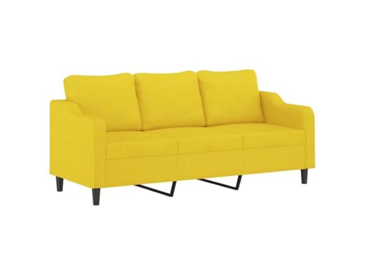 VIHHQGC 3-Sitzer Stoffsofa Hellgelb 180 cm Metallgestell, Dick Polsterung, Belastbar Bis 110 Kg Pro Sitzplatz, Modernes Design