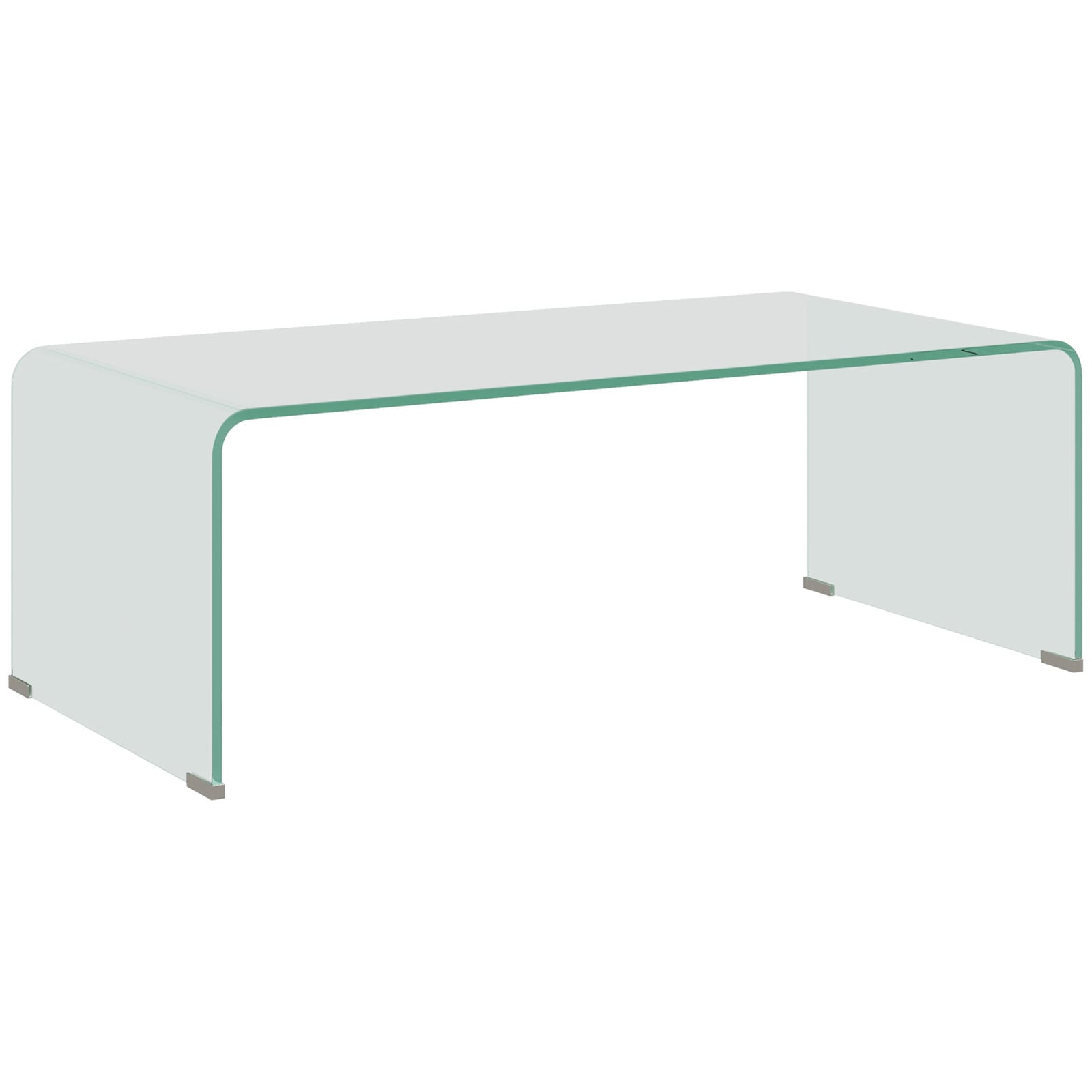 HOMCOM Moderne glazen salontafel, transparant, B/D/H: 100 x 50 x 35 cm