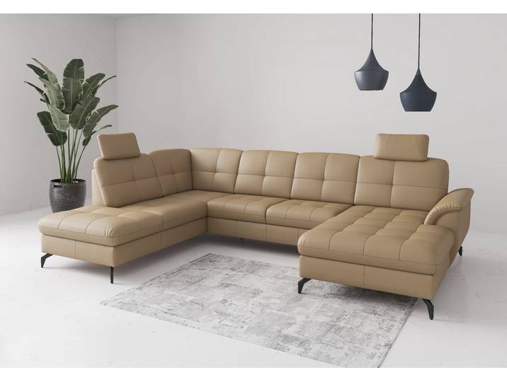 Wohnlandschaft SIT & MORE Zora , cappuccino, T:212cm, Sofas, Wohnlandschaft