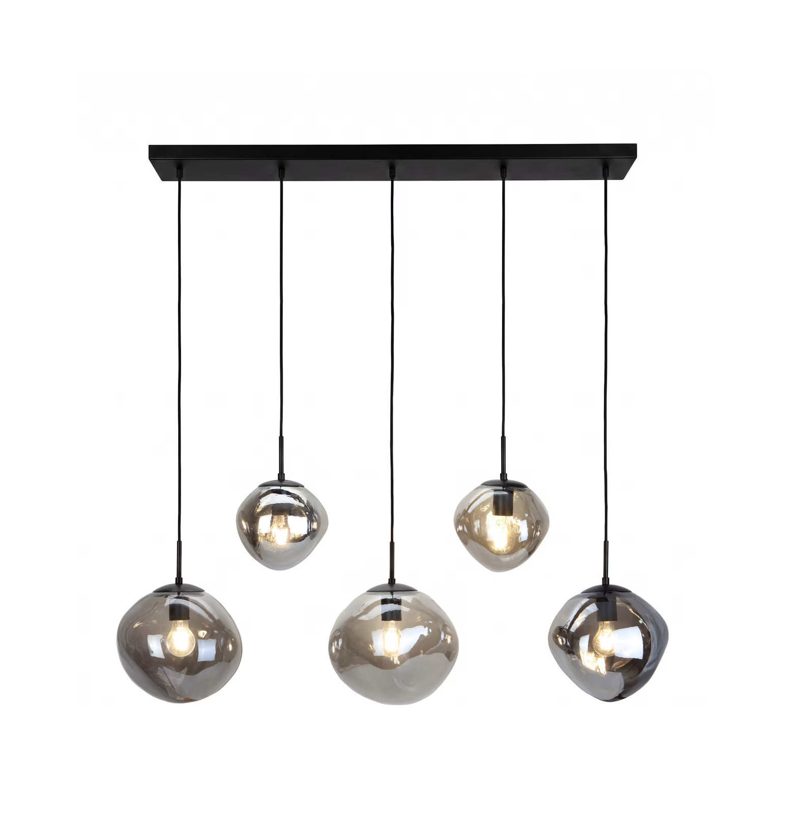 BASE Hanglamp Kasim 5-lamps Glas Smoke