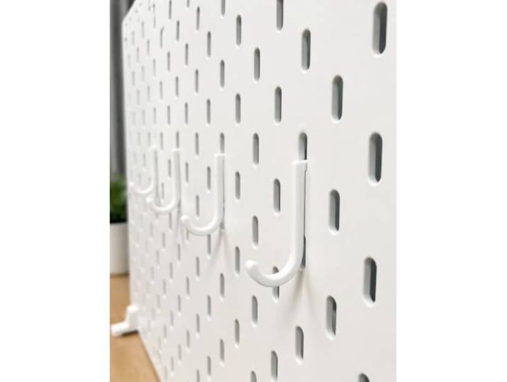 Mivono Lot de 15 crochets ronds pour panneau perforé IKEA Skadis - Blanc - Accessoires pour tableau perforé - Impression 3D - Stable et résistant - Organisateur pour outils\, jeux et bureau - Fabriqué