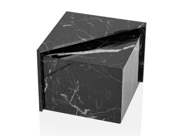 Lot de 2 tables gigognes triangulaires en mdf, noir