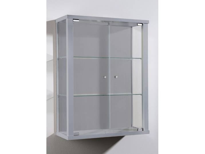 Hängevitrine mit ESG-Sicherheitsglas, Alu, ohne LED-Beleuchtung