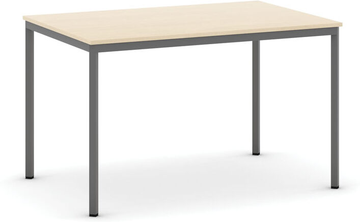 B2B Partner Esstisch BASIC, 120x80 cm, dunkelgraues Metallgestell, Birke