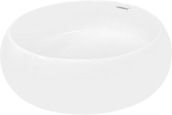 ECD Germany Keramische Wastafel Opzetkom Wit Ø 40 cm