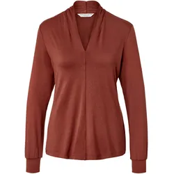 Tchibo - Blusenshirt mit V-Ausschnitt - Damen - Gr. S - braun