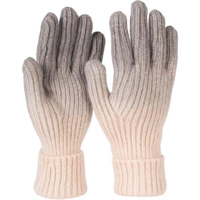 Strickhandschuhe STYLEBREAKER "Strickhandschuhe Farbverlauf Muster", Damen, grau (grau, beige), Obermaterial: 100% Polyacryl PAN., Modisch, Handschuhe