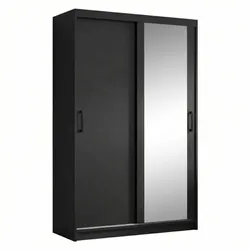 SCHWEBETÜRENSCHRANK Hela mit 2 Türen. 100 cm, Schwarz