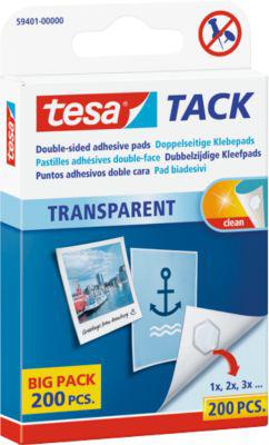 tesa Tack® Klebepads, transparent, doppelseitig klebend, 200 Stck.