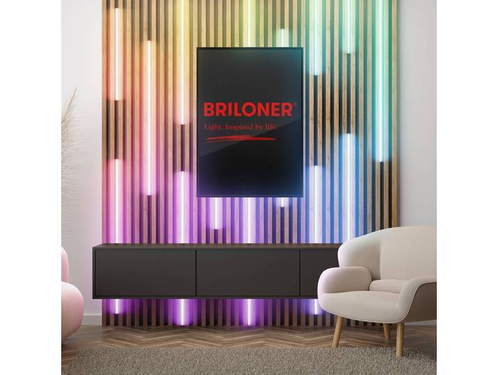 Briloner LED-Stripe Pimp your panel, Starterset, RGBW, Länge 2,6 m dimmbar, weiß / opal, für Wohn- / Esszimmer, Kunststoff