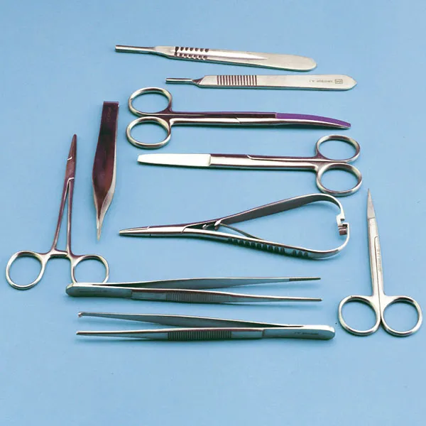 Servoprax GmbH Instrumentensatz chirurgisch, 10-teiliges Praxis-Set, mattierte OP-Qualität, in Leinentasche, I5 006