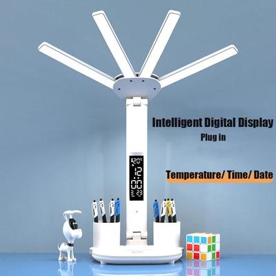 Uplift Picks Multifunctional Four Head Desk Lamp With Fan Clock And Calendar Display smart Plug In