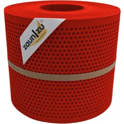 zaun zu® Sichtschutzstreifen Gelocht Quadrat Muster für Doppelstabmatten Rot 26m