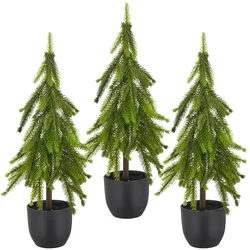 CREATIV green künstliche Pflanze Tanne, 45cm, grün, 3er Set