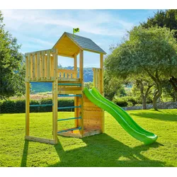 TP Toys Wolkenkratzer 6 | Spielturm Garten | mit Rutsche und Kletterwand - Natur