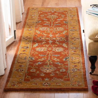 SAFAVIEH Handmade Heritage Traditional Rust/ Beige Wool Rug