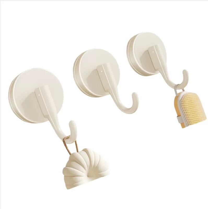INF Lot de 3 crochets à ventouse sans trace Beige