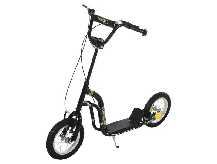 Homcom Kinderroller ab 5 Jahre Scooter Kinderscooter Tretroller Cityroller Schwarz, Metall, 58x95x120 cm, Spielzeug, Kinderfahrzeuge