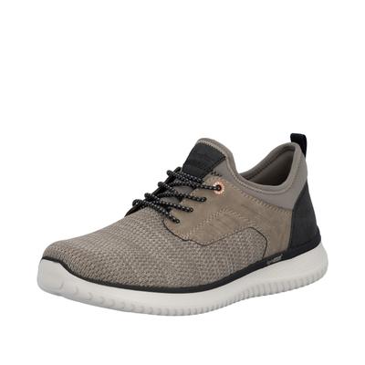 Slip-On Sneaker RIEKER, Herren, Gr. 45, Textil, beige (beige, schwarz), Lederimitat, Textil, Schuhe, Slipper, Halbschuh, Freizeitschuh, Sneaker zum Schlupfen