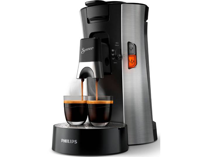 PHILIPS SENSEO Kaffeepadmaschine Select CSA240/20, mit drei Kaffee-Einstellungen , silber (metall), 2, Kaffeemaschinen, Memo-Funktion, Kaffeepadmaschine