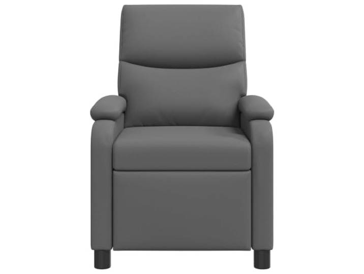 Sessel Recliner Grau PU-Leder verstellbar 115-160 Grad Verstellbarer Winkel, leichte Reinigung, modernes Design, Holz-Metallrahmen, Schaumstofffüllung