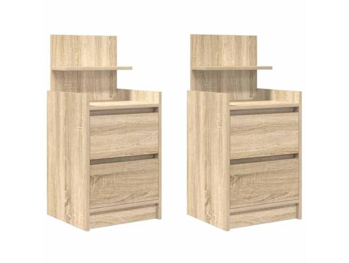 LKJephalotrop 2er Set Nachttische Sonoma-Eiche 38x34x80cm 2 Schubladen Zwei schlanke Beistelltische fürs Schlafzimmer bieten viel Stauraum mit 2 Schubladen und pflegeleichter Oberfläche.